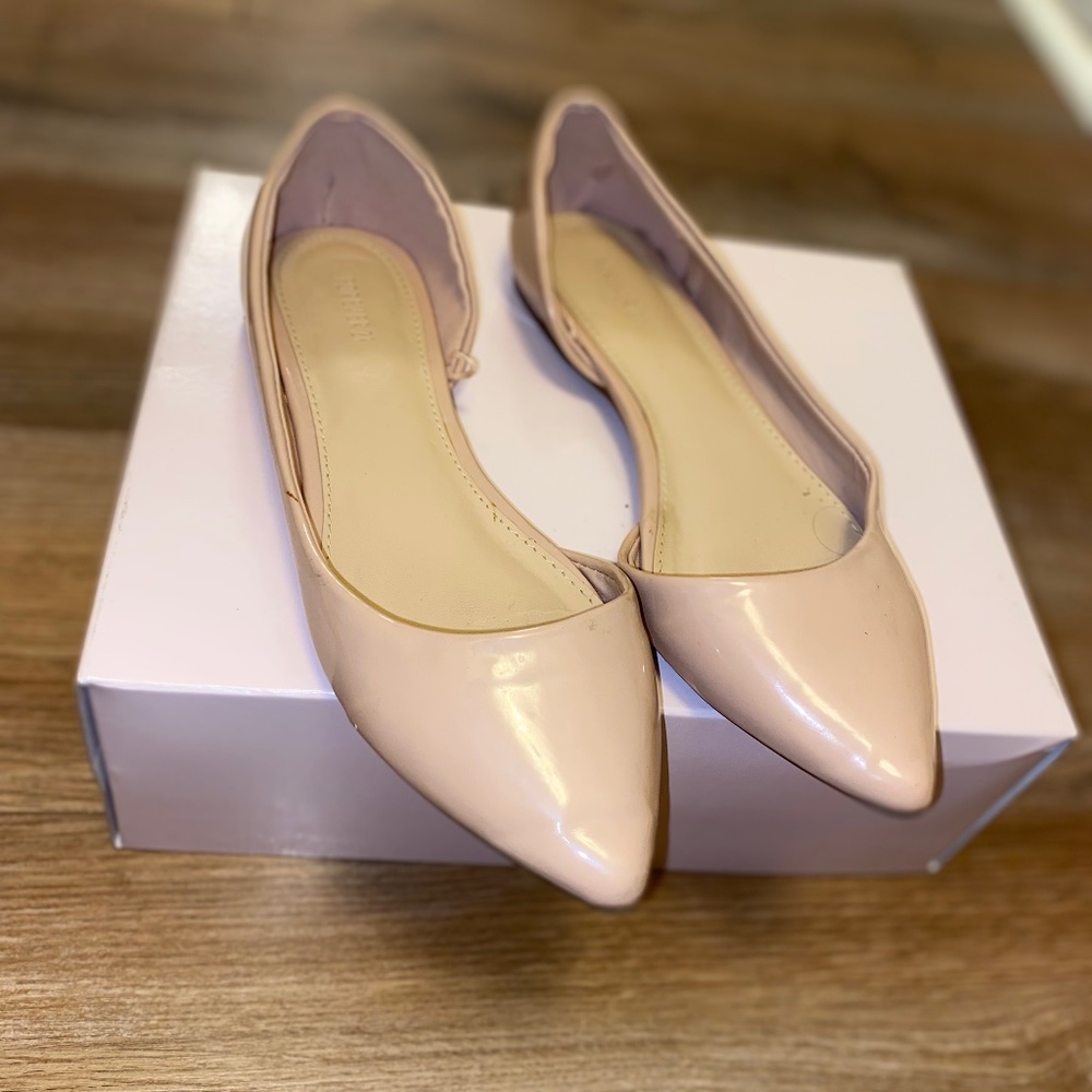Pink point toe flats